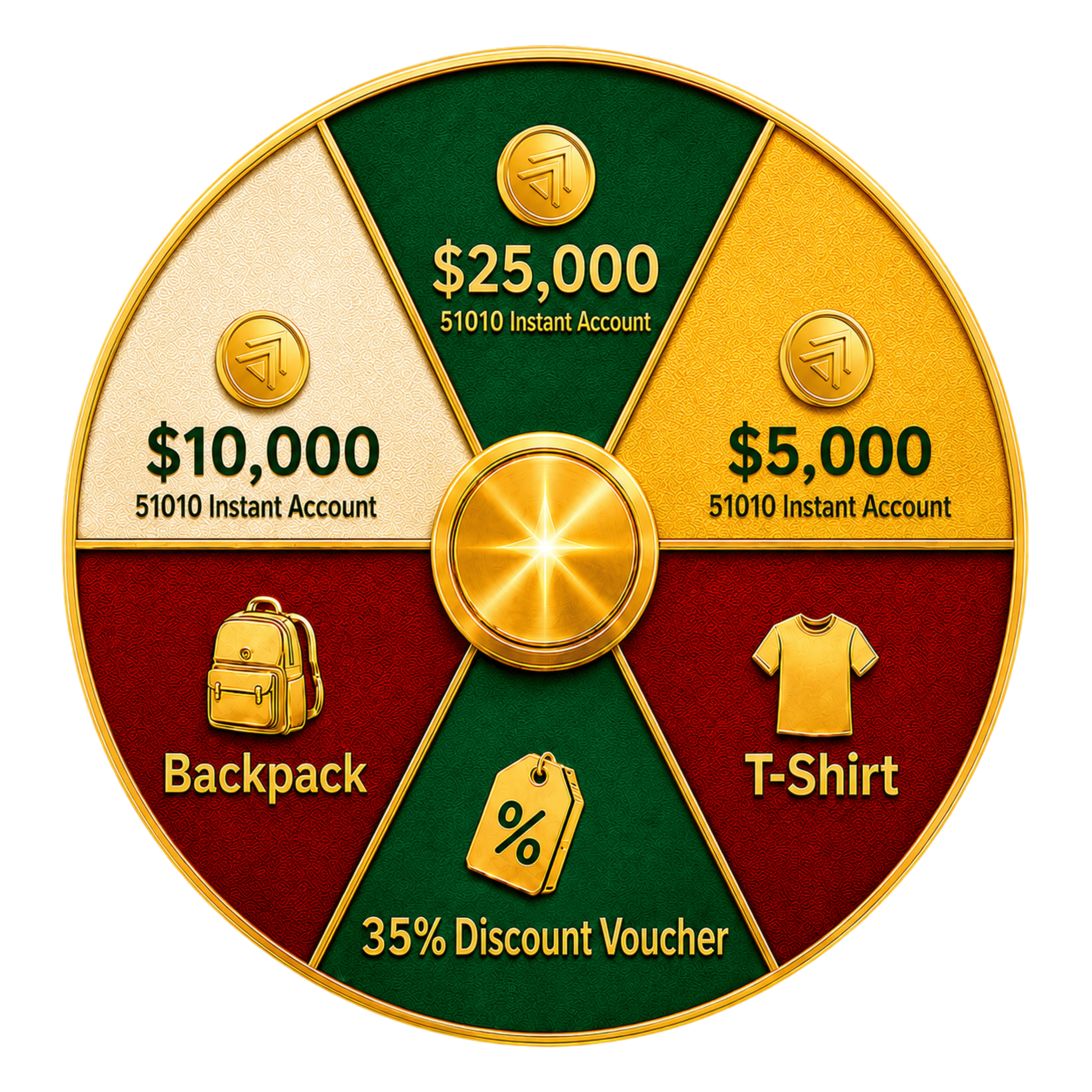 Lucky spin wheel with 6 prizes